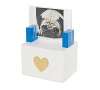 Urna Cineraria in Legno Laccato con Cornice ad Incastro per Animali 15x12x10cm GMF Bianco