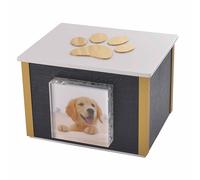 Urna Cineraria in Legno Rivestita in Similpelle per Animali 15x12x10 cm GMF Orma