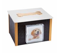 Urna Cineraria in Legno Rivestita in Similpelle per Animali 15x12x10 cm GMF Osso