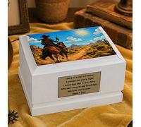 Urna cineraria per bambini “Cowboy” - Urna commemorativa in legno bianco