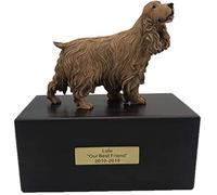 Urna Cinerarie Ceneri per Animali Domestici Personalizzato in Palissandro con Statua Targhetta con Incisione Personalizzabile per Nome e Data di Cane e Gatto Cremazione Funeraria Urne per Cani Gatti