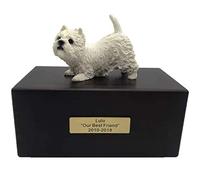 Urna Cinerarie Ceneri per Animali Domestici Personalizzato in Palissandro con Statua Targhetta con Incisione Personalizzabile per Nome e Data di Cane e Gatto Cremazione Funeraria Urne per Cani Gatti