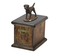 Urna commemorativa in legno massiccio Border Terrier per le ceneri del cane