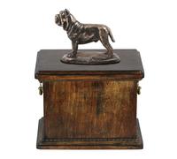 Urna commemorativa in legno massiccio Mastino Neapolitano per le ceneri del cane