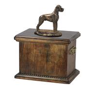 Urna commemorativa in legno massiccio per le ceneri del cane Alano non tagliata
