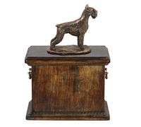 Urna commemorativa in legno massiccio Schnauzer ritagliato per le ceneri del can