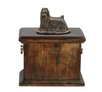 Yorkshire Terrier Holzurne Con Una Statua Art-Dog