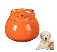 Urna commemorativa per cani per ceneri in ceramica, fatta a mano, per funerali (arancione, L 220 ml)