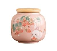 Urna commemorativa per ceneri di coniglio, dipinta a mano, in ceramica, a prova di umidità, con coperchio in bambù, elegante scatola dei ricordi