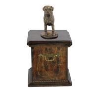 Urna commemorativa Rottweiler in legno massiccio per le ceneri del cane, con sta