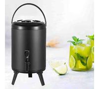 Urna da caffè commerciale da 10 l, dispenser per bevande isolato in acciaio inox, portatile, nero opaco, con rubinetto, per acqua calda e bevande, perfetto per eventi e catering