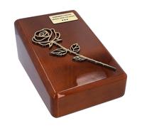 Urna di cremazione in legno con cofanetto di rose Urna in legno per adulti