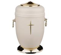 Urna di cremazione in metallo per ceneri con rosa d'oro Urna funeraria