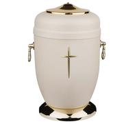 Urna di cremazione in metallo per ceneri con rosa d'oro Urna funeraria per