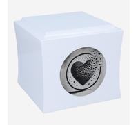 Urna di legno con motivo di cuore infranto