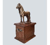 Urna di legno per cavallo Stallone frisone Cofanetto per la cremazione del caval