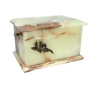 Urna di pietra per la cremazione delle ceneri in onice verde naturale per adulti