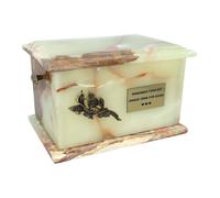 Urna di pietra per la cremazione delle ceneri in onice verde naturale per adulti