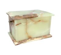 Urna di pietra per la cremazione delle ceneri in onice verde naturale per adulti