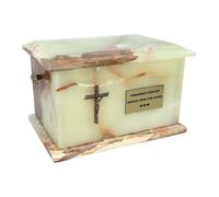 Urna di pietra per la cremazione delle ceneri in onice verde naturale per adulti