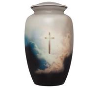Urna funebre per cremazione - Urna funeraria per ceneri umane - realizzata a mano in alluminio - adatta per cimitero sepoltura o nicchia - grande dimensione per adulti fino a 90,7 kg