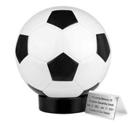 Urna funeraria in ceramica con pallone da calcio Urna funeraria commemorativa un