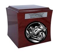Urna funeraria per un motociclista, urna tematica per un amante delle moto.