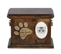 Urna In Legno Americano Con Un Gatto Art-Dog