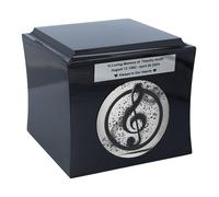 Urna in legno con chiave di violino Urna per musicista con note