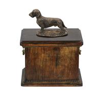 Bassotto a pelo corto urna con statuetta di legno Art-Dog