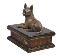 Urna In Legno Per Chihuahua A Pelo Corto Con Un Ritratto Art-Dog