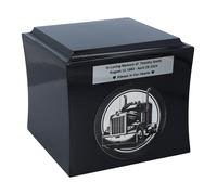 Urna in legno per l'autista, Urna con motivo di camion