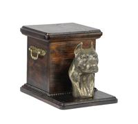 urna in legno per urna di cremazione per le ceneri di un cane, merican Staffords