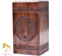 Urna in palissandro per ceneri umane, scatola di legno dell'albero della vita, urna per cremazione personalizzata per ceneri artigianali grande scatola di legno