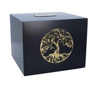 Urna nera con farfalle urna di cremazione a forma di scatola per adulti urna