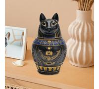 Urna per animali domestici, vaso canopo, statua della dea Bastet, gatto, per