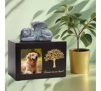 Urna per cani con statua di cane angelo, piccola urna per animali, accessorio