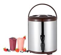 Urna per catering, 10 l, in acciaio inox, erogatore per acqua calda, bollitore per caffè, con coperchio e beccuccio, per feste, eventi e bevande, facile da usare
