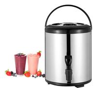 Urna per catering, in acciaio inox, 10 l, distributore di acqua calda isolata per caffè, tè e bevande (nero, 6 L)
