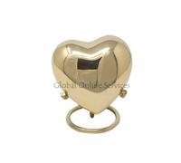 Urna Per Ceneri A Forma Di Cuore Color Oro Classica, Piccole Urne Memoriali