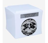 Urna per ceneri a scacchi Urna di cremazione a tema con scacchi incisi