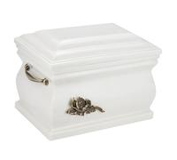 Urna per ceneri di cremazione in granito/composito per adulti con rose in ottone