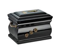 Urna per ceneri di cremazione in granito/composito per adulti con rose in ottone