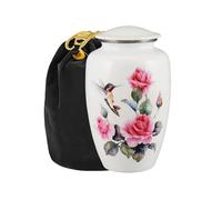 Urna per cremazione di uccellini, urna per ceneri umane, per adulti, per funerali, sepolture, colombario o casa, urna per ceneri umane, per adulti, 500 cm cubi: con sacchetto di velluto. (bianco)