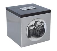 Urna per un fotografo Urna per cremazione a tema con macchina fotografica (Placca commemorativa/Sì)