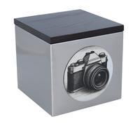 Urna per un fotografo urna cremazione a tema con macchina fotografica (Placca commemorativa/No)