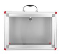 Urna per Votare con Lucchetto, Alluminio, 34x25x19cm, rosso | Finestra Trasparente, Accesso con Chiave, per Eventi Comunitari, Buste e Commenti