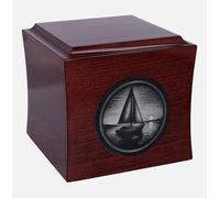 Urna tematica con barca a vela incisa