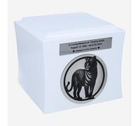 Urna unica con tigre Cassetta di cremazione con tigre incisa e targa commemorati