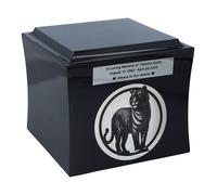 Urna unica con tigre Cassetta di cremazione con tigre incisa e targa commemorati